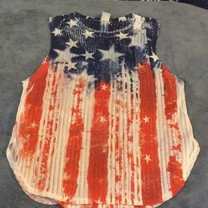 All American red white and blue tank top